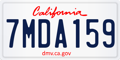 CA license plate 7MDA159