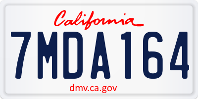 CA license plate 7MDA164