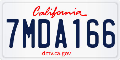 CA license plate 7MDA166