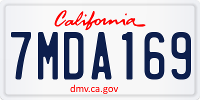 CA license plate 7MDA169