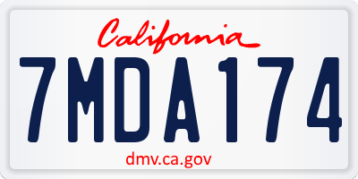 CA license plate 7MDA174