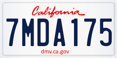 CA license plate 7MDA175