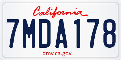 CA license plate 7MDA178