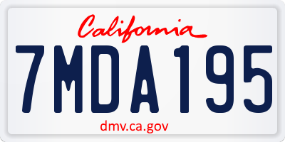 CA license plate 7MDA195