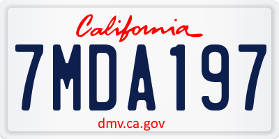 CA license plate 7MDA197
