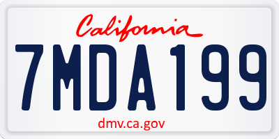 CA license plate 7MDA199