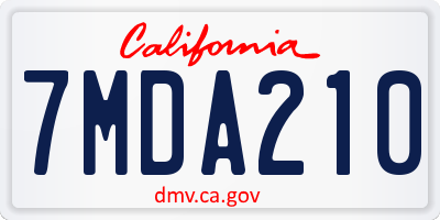 CA license plate 7MDA210