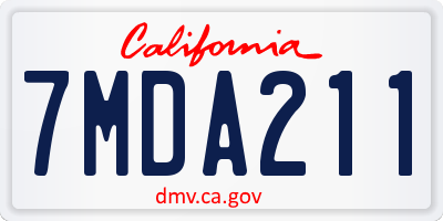 CA license plate 7MDA211