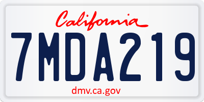 CA license plate 7MDA219