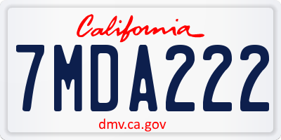 CA license plate 7MDA222