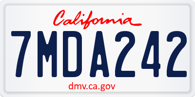 CA license plate 7MDA242