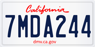 CA license plate 7MDA244