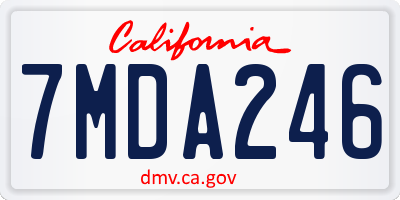 CA license plate 7MDA246