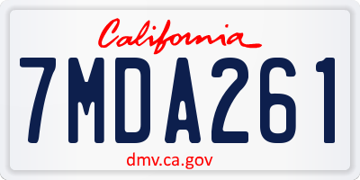 CA license plate 7MDA261