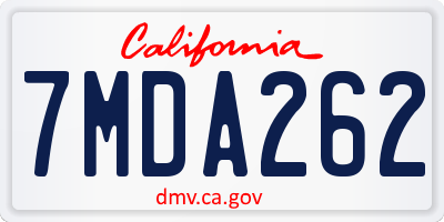 CA license plate 7MDA262