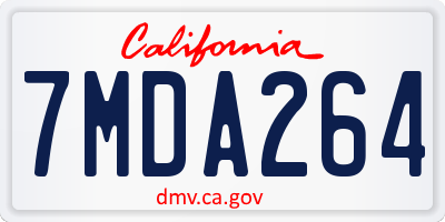 CA license plate 7MDA264