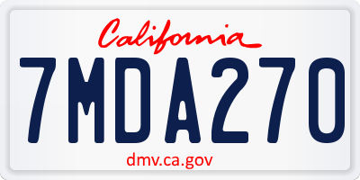 CA license plate 7MDA270