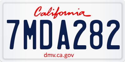 CA license plate 7MDA282
