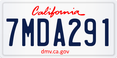 CA license plate 7MDA291