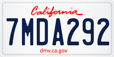 CA license plate 7MDA292