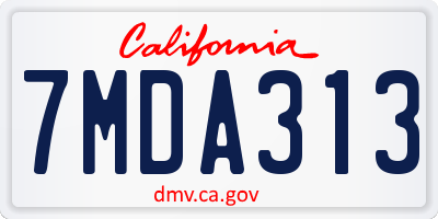 CA license plate 7MDA313