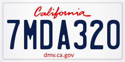 CA license plate 7MDA320