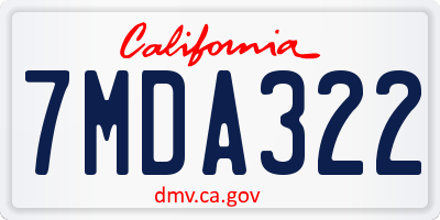 CA license plate 7MDA322