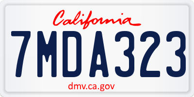 CA license plate 7MDA323