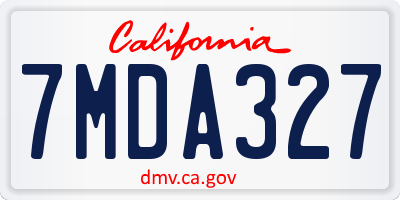 CA license plate 7MDA327