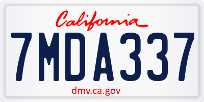CA license plate 7MDA337