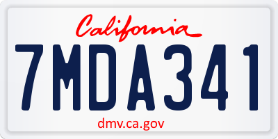 CA license plate 7MDA341