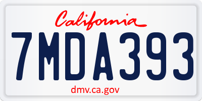 CA license plate 7MDA393