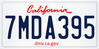 CA license plate 7MDA395