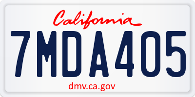 CA license plate 7MDA405