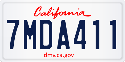 CA license plate 7MDA411