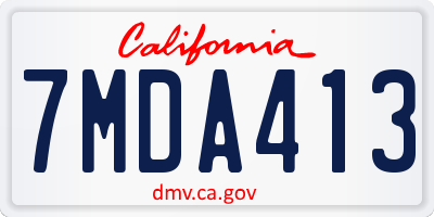 CA license plate 7MDA413