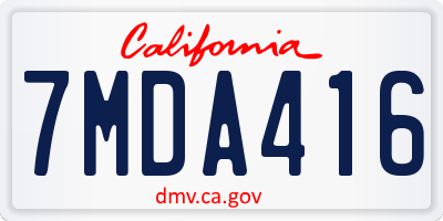 CA license plate 7MDA416