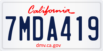 CA license plate 7MDA419