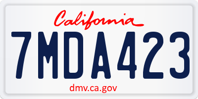 CA license plate 7MDA423