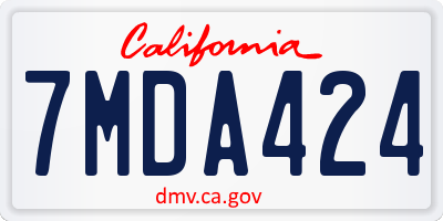 CA license plate 7MDA424