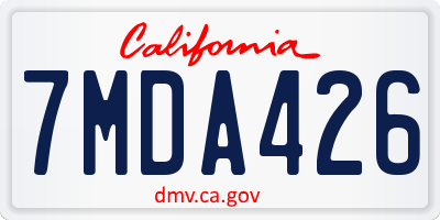 CA license plate 7MDA426