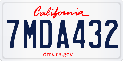 CA license plate 7MDA432