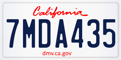 CA license plate 7MDA435