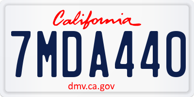 CA license plate 7MDA440
