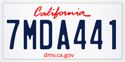 CA license plate 7MDA441