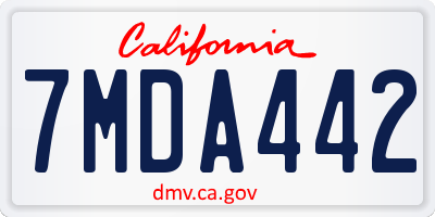 CA license plate 7MDA442
