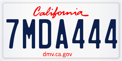 CA license plate 7MDA444