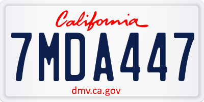 CA license plate 7MDA447