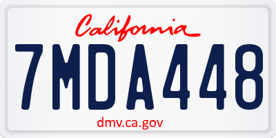 CA license plate 7MDA448