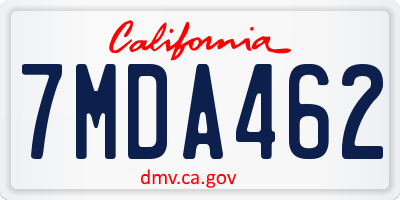 CA license plate 7MDA462